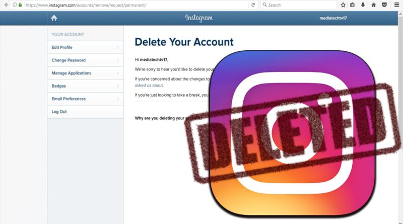 instagram account delete permanently